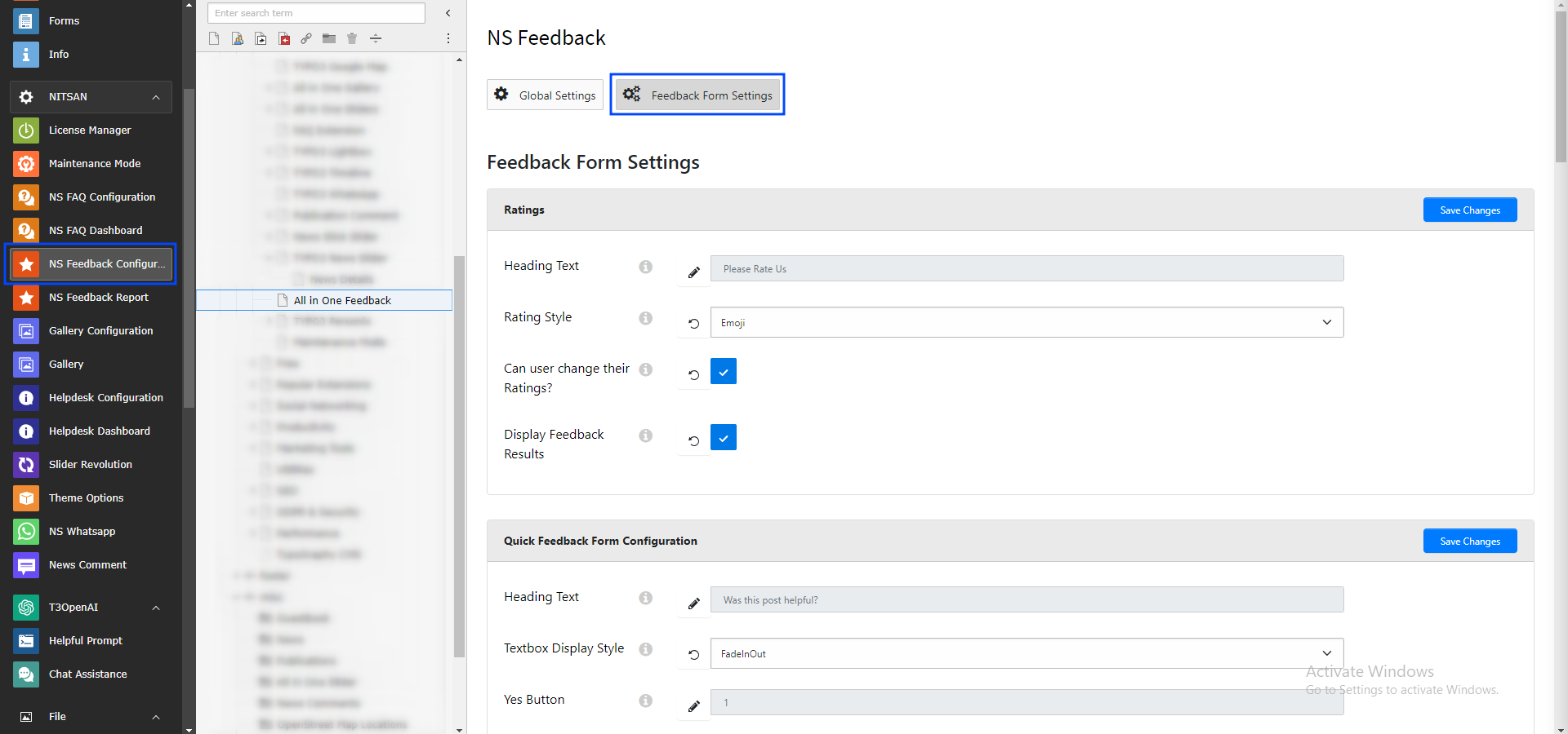 How to configure Feedback Forms?